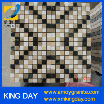 crema marfil & dark emperador marble mosaic (Factory Directly)