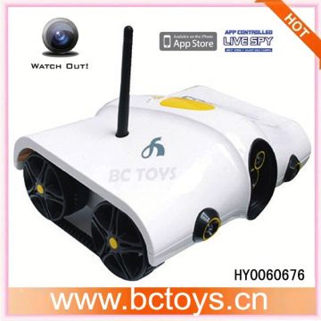 iphone/ipad control spy rc tank with wifi video camera car alarm spy HY0060676