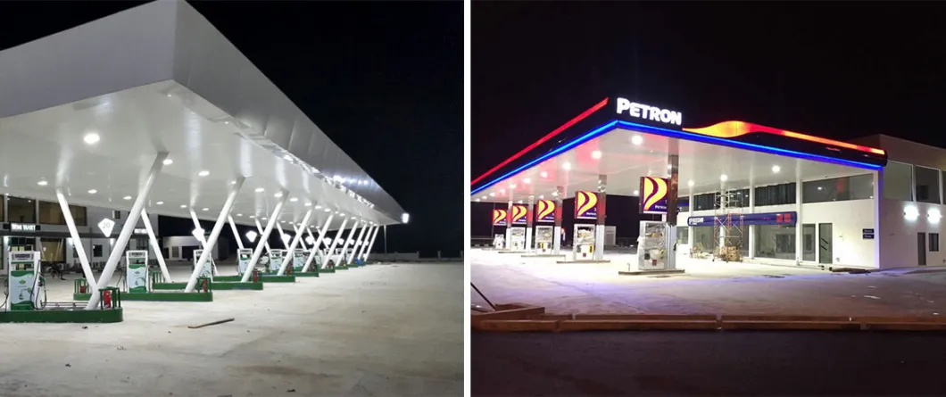 Atex Certified Petrol Station Lighting Fixtures LED Oil Station Canopy Lamp