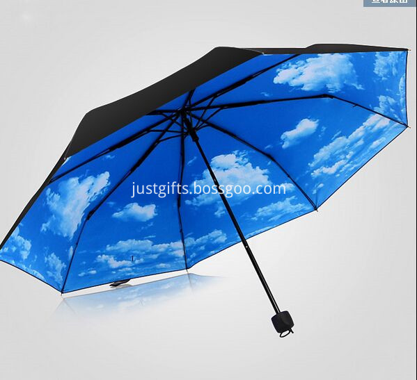 Promotional Full Printed Triple Folding Umbrella2