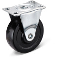 11 Series Black Rubber Flat Bottom Fixed Casters