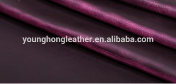 Waxy calf skin grain leather