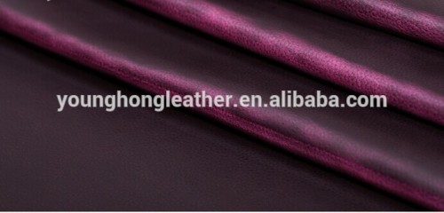 Waxy calf skin grain leather