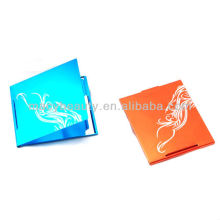 Square metal handheld cosmetic mirror