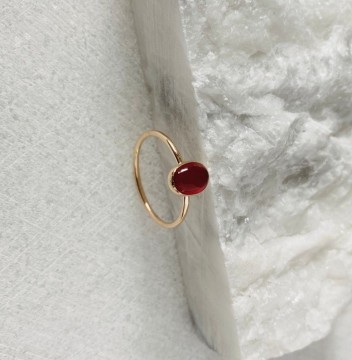 Carnelian Gemstone Ring Small Oval Sterling Silver Rings