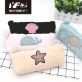 Popular simple color embroidery partysu pu pencil case