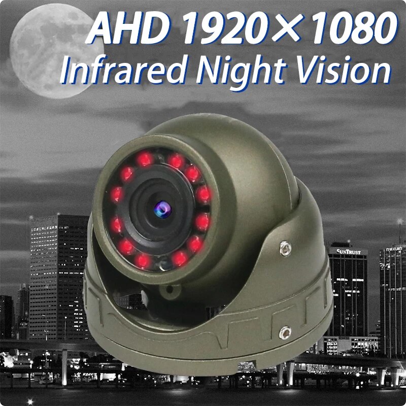 1080p 12V ยานพาหนะภายในกล้อง AHD สำหรับรถบัส/ รถบรรทุก/ ระบบรักษาความปลอดภัย RV HD IR Night Vision กล้องวงจรปิดกล้องวงจรปิด