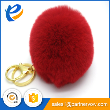 Factory Supply Rabbit Fur Ball Key ring With Good Price