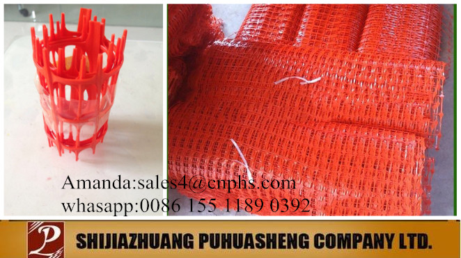 Raw material plastic orange safety fence