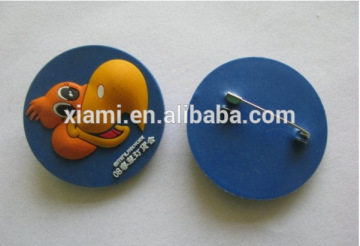 Cute Cartoon silicone soft pvc 3D embossed rubber Badges