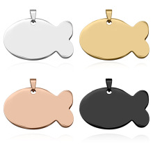 Custom Metal Pet ID Tags: Personalized Fish Shape Name Tags for Cats and Dogs