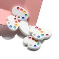 Großhandel Pretty 100pcs / Tasche Bunte weiße Künstler Zeichenbrett Flat Back Resin Cabochons für Schleimherstellung Zubehör