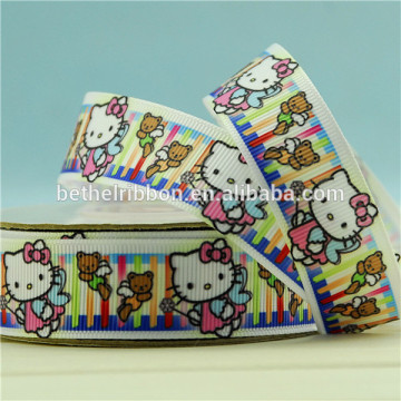 Heat transfer grosgrain hello kitty ribbon