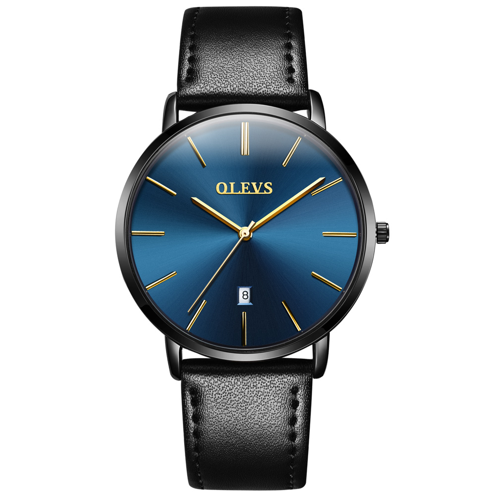 2021 Cheap OLEVS Men Quartz Luxury Minimalist Watches Week And Date Chronograph Sports Watch  Leather Strap Men's Watch For Men