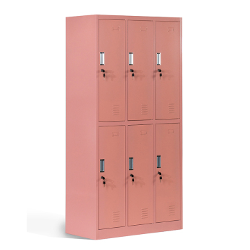 2 Tier Metal Lockers with 6 Compartment