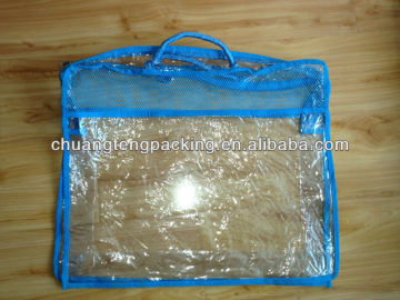 Custom handles transparent pvc packaging bag pvc waterproof zip lock bag