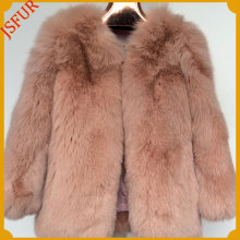 Adult Jacket Long Sleeve Real Fox Fur Pink Fur Coat