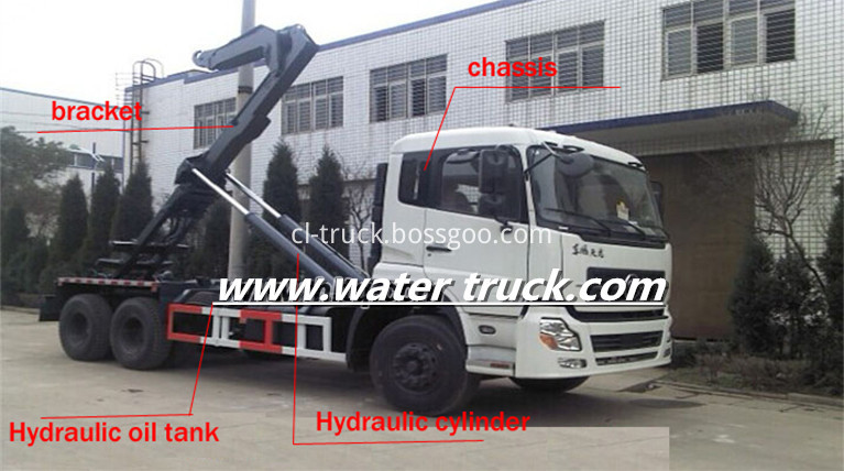 Hook lift garbage truck