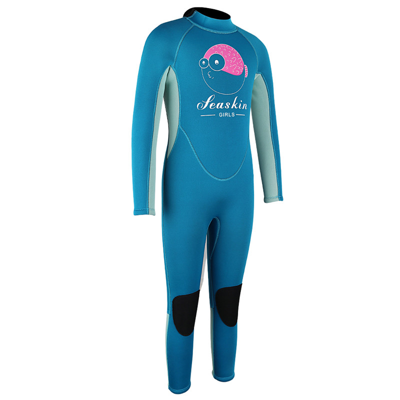 Seaskin Girls 5/4/3mm Neopren Geri Zipper Dalış Wetsuits