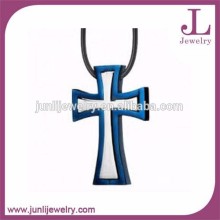 Blue Plated Cross Pendant Stainless Steel Western Cross Pendant