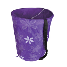 Folded and collapsible polyester mesh 190T large laundry basket