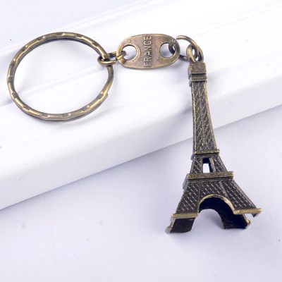Wholesale Retro Elegant Promotional Gifts Mini Eiffel Tower Metal Keychain Souvenir