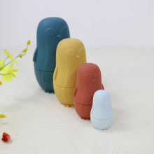 Wholesale Eco-Friendly Collapsible Silicone Russian Nesting Dolls Set for Autism Awareness
