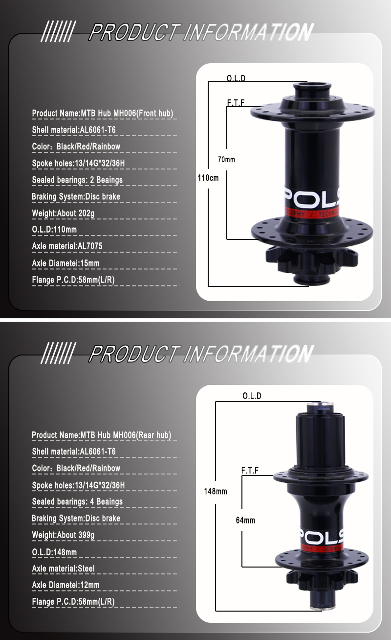 mountain bike hub 110*15mm