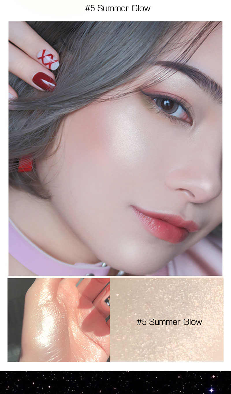 5-color Snowflake highlight longlasting face makeup high bright Highlighter Brighten Available in multiple colors