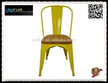 Western stacking cafe chairs with teak wood seat