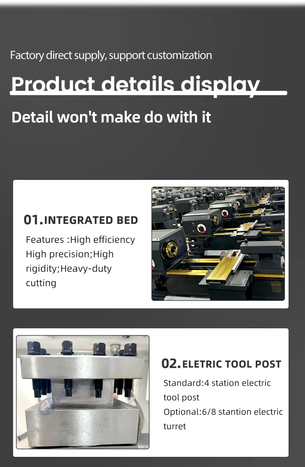 Truning CNC Lathe Machine Factory Price Ck6180 Flat Bed Lathe Series