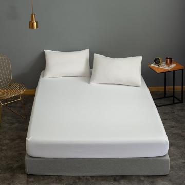 Bonenjoy White Color Fitted Bed Sheet Microfiber Bed Sheets With Elastic Queen Bed Linen Mattress Cover 160 * 200(no pillowcase)