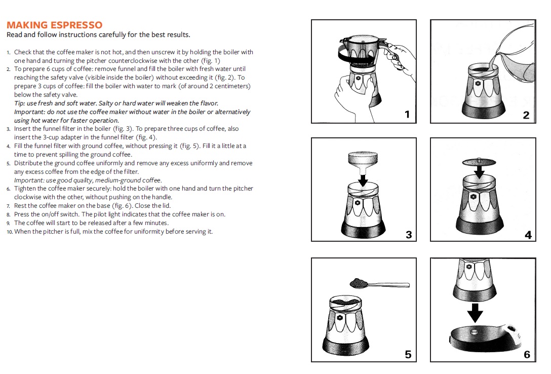 electric coffee machin instruction2