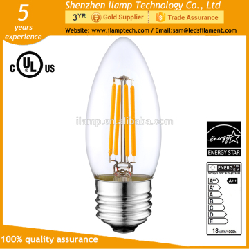 ilamptech aluminum plastic material 3w warm light led candle light
