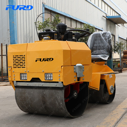 0,8 toneladas de doble batería nueva Vibración pequeña Mini Road Road Roller Machine Compactor Price