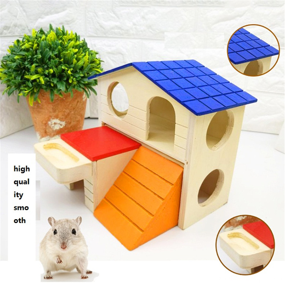lovely wooden mouse house with stair