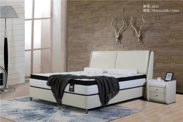 Fashion Leather Bed White