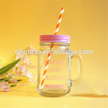 Mason Glass Jar 16 Oz With Handle