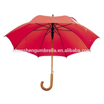 Wooden shaft and wooden handle straight umbrella