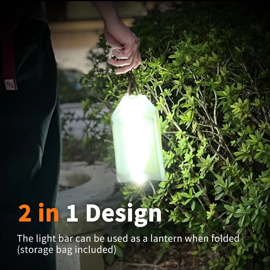 Inflatable Solar Camping Lantern, USB Rechargeable, 4 Lighting Modes, IP66 Waterproof, Portable and Lightweight Tent Light