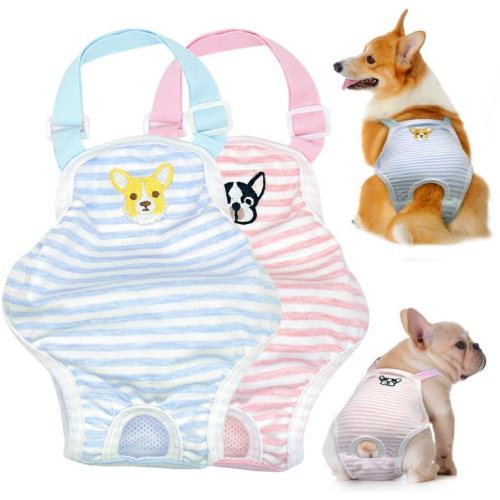 Anjing Kecil Lucu Musim Panas Katun Stripe Sanitasi Pantie