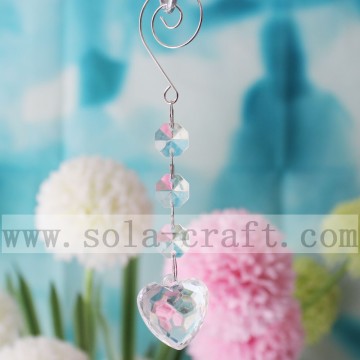 14.5CM Crystal Heart Prism Chandelier Wedding Decorative Pendant