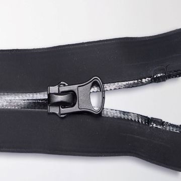 Elegant black separating zipper for garment