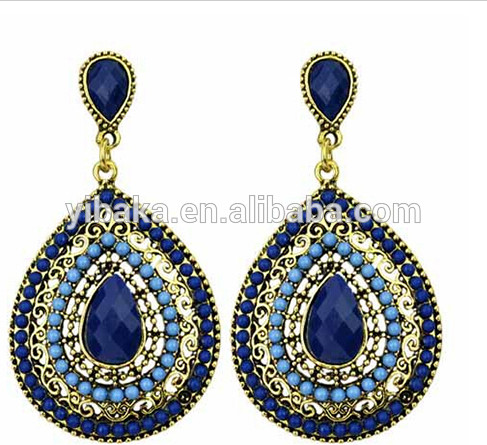 europe,american style drop earring girls charm alloy earring dark blue acrylic earring jewelry(EA80405)