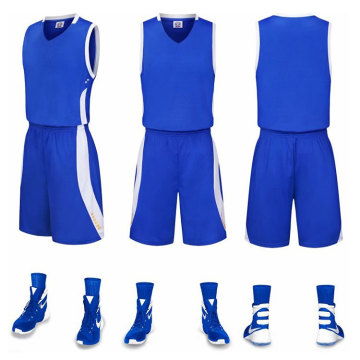 Azul com uniforme de basketabll branco para homens