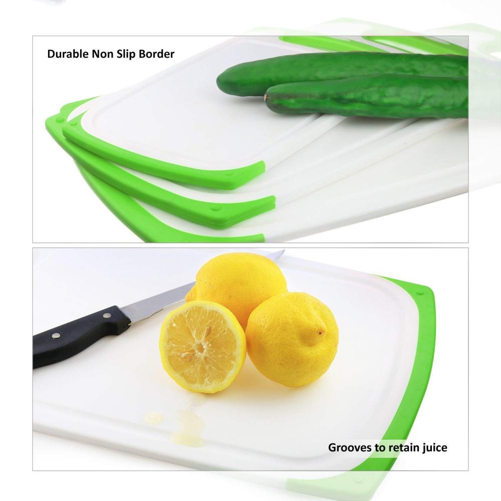 3 pack Plastic kitchen cutting chopping board set