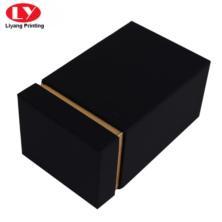 صندوق عطور من الورق المقوى الأسود 50 مل مع إدراج رغوة