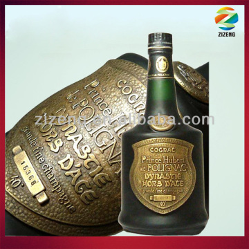 metal label embossed adhesive wine bottle sticker label