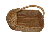 Hotel Dark Brown Shoe Baskets With Handles , Poly Rattan Storage Basket