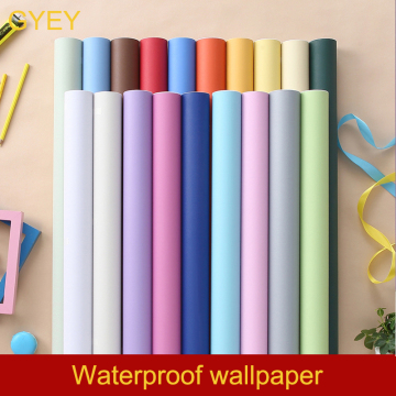 Solid Color PVC Waterproof Self adhesive Wallpaper 1m for Living Room Kids Bedroom Decor Vinyl Contact Paper for Kitchen Cabinet